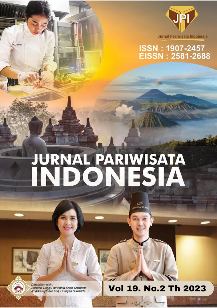 					View Vol. 19 No. 2 (2023): JURNAL PARIWISATA INDONESIA 
				