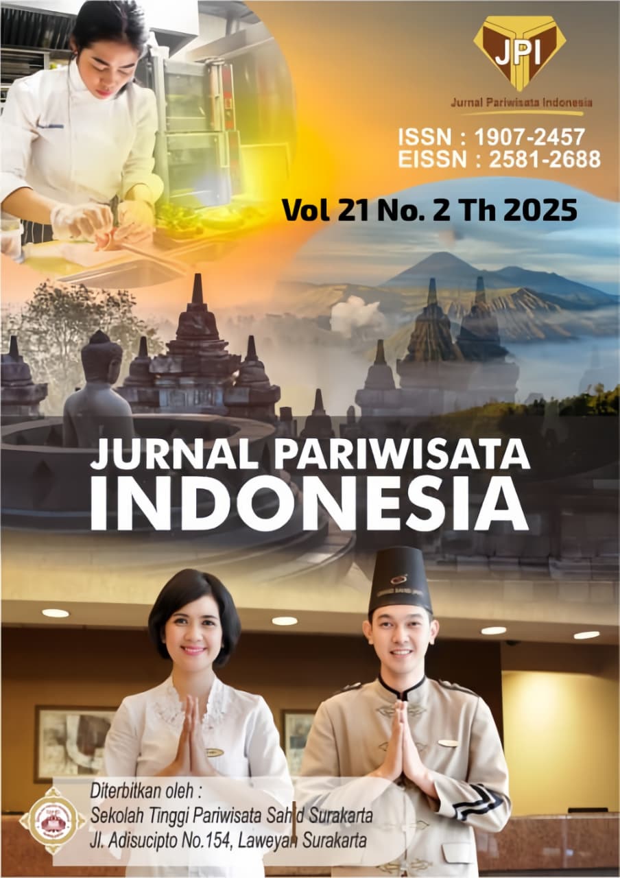 					View Vol. 21 No. 2 (2025): JURNAL PARIWISATA INDONESIA
				